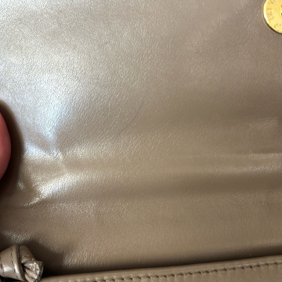 Anne Klein Taupe Leather Envelope Shoulder Bag 11x7" - Picture 6 of 6